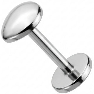Titanio Labret Top Ovale Liscio Bombato Filettatura Interna