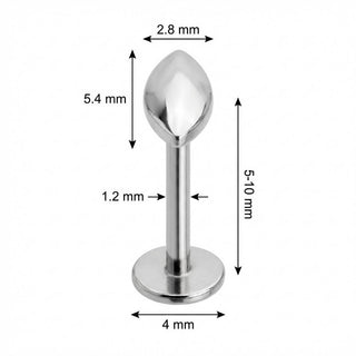 Titanio Labret Forma Marquise Piena Filettatura Interna