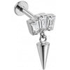 Titanio Labret Trio Baguette Con Pendente Spike Filettatura Interna