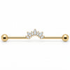 Titanium Industrial Barbell Marquise Crystal Crown Internally Threaded