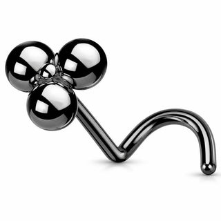 Titanium Nose Screw Triple Ball Cluster Push-In