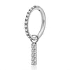 Titanium Ring Zirconia Bar Dangle Clicker