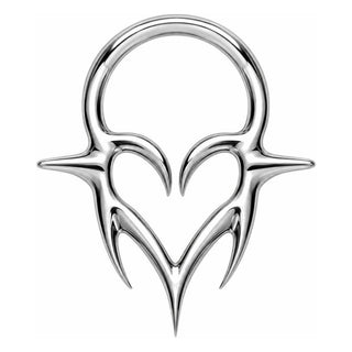 Titanium Ring Tribal Gothic Heart Clicker