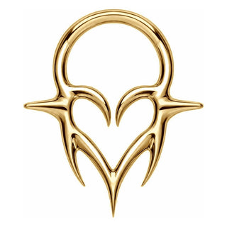 Titanium Ring Tribal Gothic Heart Clicker