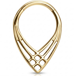 Titanium Ring Tribal Teardrop Clicker
