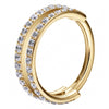 Titanium Ring Double Row Zirconia Clicker