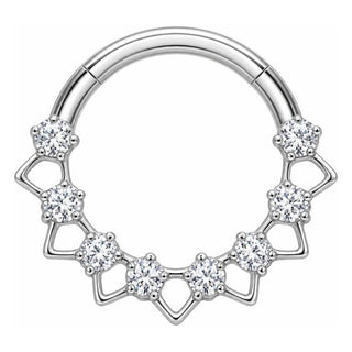 Titanium Ring Triangles Zirconia Clicker