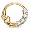 Titanium Ring Leaf Zirconia Clicker