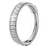 Titanium Ring Baguette Zirconia Clicker