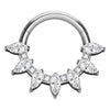 Titanium Ring Marquise Zirconias Clicker