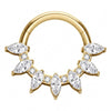 Titanium Ring Marquise Zirconias Clicker