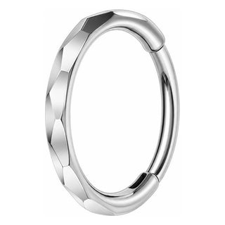Titanium Ring Faceted Clicker