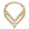Titanium Ring Triangle Marquise Zirconia Clicker