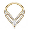 Titanium Ring Triangle Marquise Zirconia Clicker
