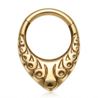 Titanium Ring Tribal Teardrop Clicker