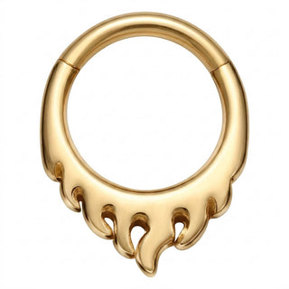 Titanium Ring Tribal Flame Clicker