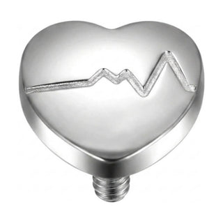 Titanium Top Heartbeat Line Heart Internally Threaded