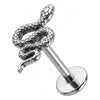Titanium Labret Snake Internally Threaded