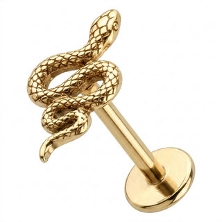 Titanium Labret Snake Internally Threaded