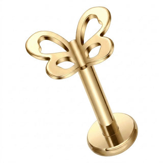 Titanium Labret Butterfly Internally Threaded