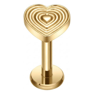Titanium Labret Heart Internally Threaded