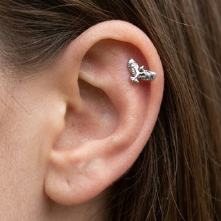 Titanium Labret Eagle Internally Threaded – getragen