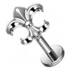 Titanium Labret Fleur de Lis Internally Threaded