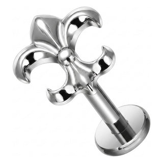 Titanium Labret Fleur de Lis Internally Threaded