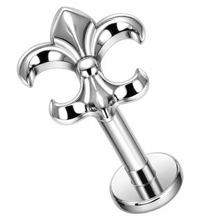Titanium Labret Fleur de Lis Internally Threaded