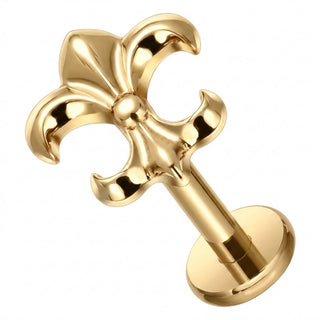 Titanium Labret Fleur de Lis Internally Threaded