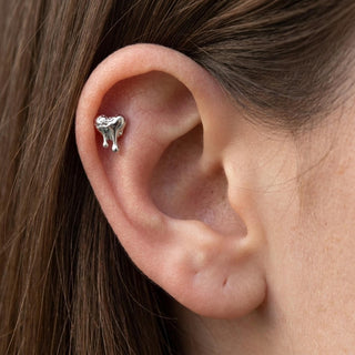 Titanium Labret Melting Heart Internally Threaded