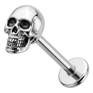 Titanium Labret Skull Internally Threaded