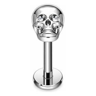 Titanium Labret Skull Internally Threaded