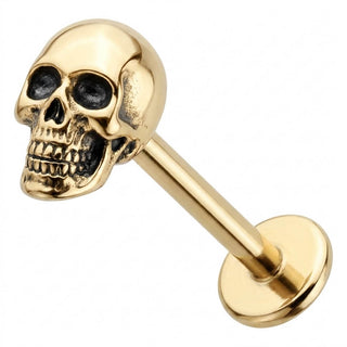 Titanium Labret Skull Internally Threaded