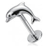 Titanium Labret Dolphin Internally Threaded