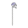 Titanium Top Round Purple Stone With Chain Internally Threaded