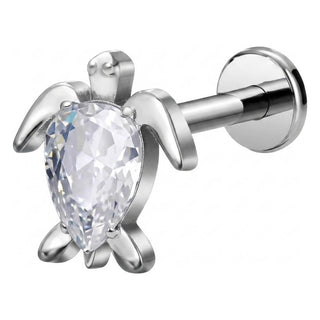 Titanium Labret Turtle Zirconia Internally Threaded