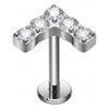 Titanium Labret Arrow Zirconia Push-In