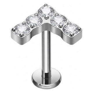 Titanium Labret Arrow Zirconia Push-In