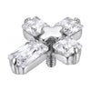 Titanium Top Clear Stone Cross Internally Threaded
