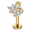 Titanium Labret Swan Marquise Zirconia Internally Threaded