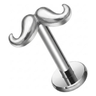 Titanium Labret Mustache Internally Threaded