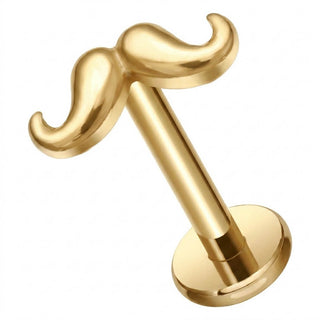 Titanium Labret Mustache Internally Threaded