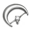 Titanium Top Crescent Moon With Stone Internally Threaded