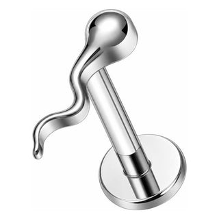 Titanium Labret Snake Internally Threaded