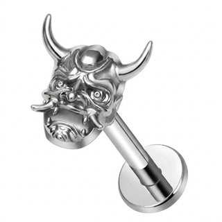 Titanium Labret Demon Skull Internally Threaded