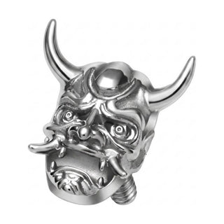 Titanium Top Horned Oni Demon Mask Internally Threaded