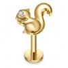 Titanium Labret Squirrel Zirconia Internally Threaded