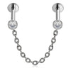 Titanium Labret Chain Zirconia Internally Threaded
