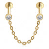 Titanium Labret Chain Zirconia Internally Threaded